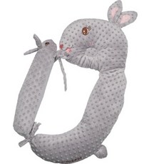 아꼬모베베 짱구베개 바디필로우 래빗, 그레이, 1개