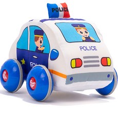 jollybaby 回力車汽車玩具 布製安撫娃娃, 警車