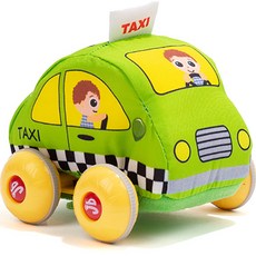 jollybaby 迴力車 汽車玩具 布製安撫娃娃, 計程車