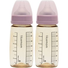 라이크맘 PPSU 젖병, 라벤더 그레이, 270ml, 2개