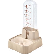 Lanboer 寵物刻度半自動飲水器, 米色, 1個