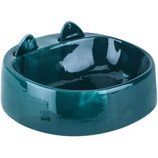 랜보어 반려동물 세라믹 포크스푼 식기, 그린, 1개