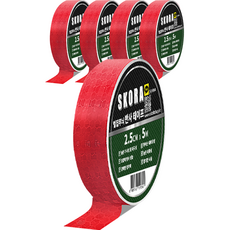 SKORA 夜光警示膠帶, 5捲, 紅色