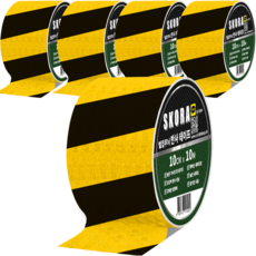 SKORA 夜光警示膠帶, 5捲, 黃色 黑色