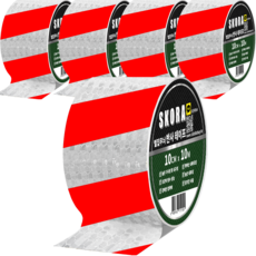 SKORA 夜光警示膠帶, 5捲, 銀紅色