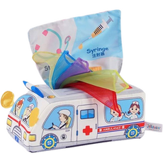 jollybaby 魔術面紙盒 觸覺發展玩具, 2 救護車魔術面紙盒