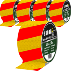 SKORA 夜光警示膠帶, 5捲, 黃色 紅色