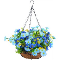 퍼니셀러 홈 인테리어 조화 꽃 바구니 에어플랜트 블루, 1개