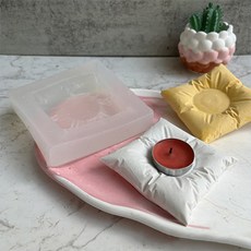 Home Flow 枕頭造型蠟燭台 石膏高級矽膠模具, 單一顏色