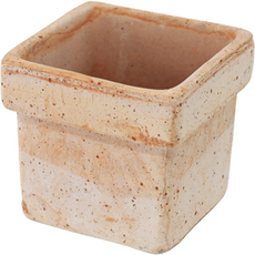 Garden in the City 義大利手工單緣方形陶盆, 單一顏色, 1個