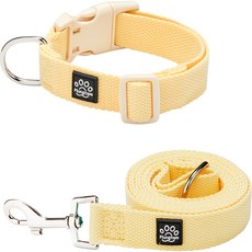 Mungtem 寵物調色盤項圈 + 牽繩套組, 粉黃色, 1套