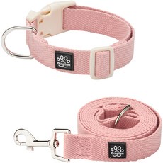 Mungtem 寵物調色盤項圈 + 牽繩套組, 粉紅色, 1個