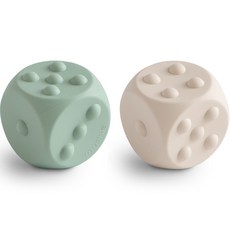 mushie Presto骰子 2種組, 藍色、沙色