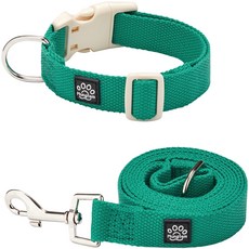 Mungtem 寵物調色盤項圈 + 牽繩套組, 鮮綠色, 1套