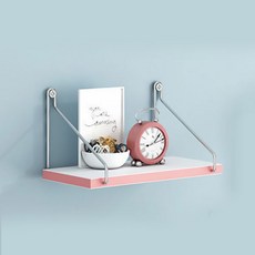 퍼니셀러 거실 우드 벽 선반, 화이트핑크, 1단