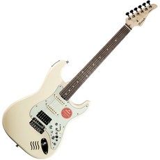 Bentivolio Parabolic Deluxe OW 電吉他 + 吉他盒 + 撥片 + 撥片盒 + 琴弦 + 線材 + 捲線器 + 變調夾 + 夾式調音器 + 背帶 + 超細纖維襯裡套裝, 奧林匹克白（電吉他），隨機出貨（吉他盒）, DS500H