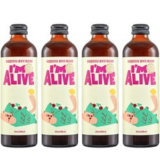 I'M ALIVE KOMBUCHA 櫻桃檸檬康普茶玻璃瓶, 4個, 315ml