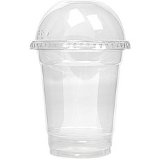 大慶家庭咖啡館 透明PET冰杯+圓頂蓋, 410ml, 1入, 100套
