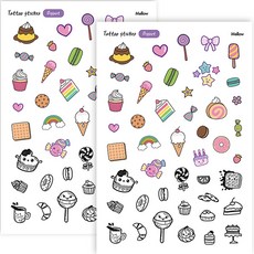 Mellow 兒童生日派對紋身貼紙, 甜點, 2個