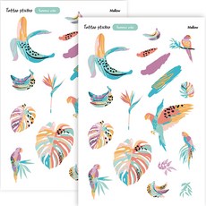 Mellow 生日派對紋身貼紙, 夏日氛圍, 2個