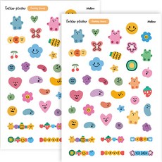 Mellow生日派對紋身貼紙, 龜尾熊, 2個