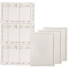 리빙해피 오픈도어 폴딩박스 + PP 뚜껑 세트, 올아이보리(폴딩박스), 3세트