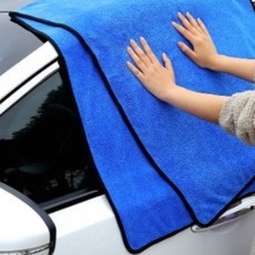 利紳高密度洗車大型毛巾, 1個, 藍色