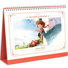 indigo 2024紅髮安妮A4日期萬年桌曆, 紅發, 1個