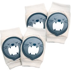Ttobagi 純棉嬰兒護膝, 2組, 怪物灰