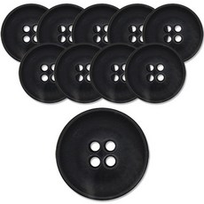 ButtonKing 1189 半光澤鈕扣 20mm, 07 黑色, 10個