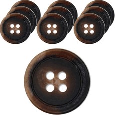 ButtonKing 1094 N4 鈕扣 20mm, 10個, 深棕色 48
