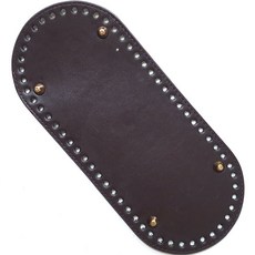 Knitt 高級皮革橢圓包底 L, 1個, 深棕色