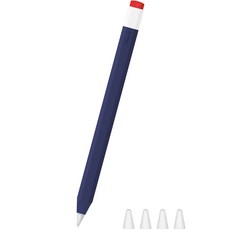 제이로드 애플펜슬 1세대 연필 케이스 + 실리콘 펜팁캡 4p 세트, 네이비, 1세트