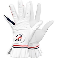 BRENCE 女性合成皮優雅高爾夫手套 雙手用, 藍紅色, 1個