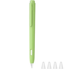JROAD Apple Pencil 第2代 按壓式保護殼 + 矽膠筆尖套 4入, 綠色, 1套