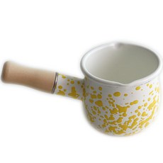 HAKOYA 인덕션 마블 법랑 페티 밀크팬 500ml HAK-0500, 10cm, 옐로, 1개