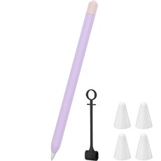 제이로드 애플펜슬 1세대 듀오 케이스 + 실리콘 펜팁캡 4p + 케이블 홀더 세트, 퍼플 + 핑크, 1세트