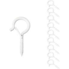 ALLGORR 問號螺絲掛鉤 鎖定型 I型 白色, 10個