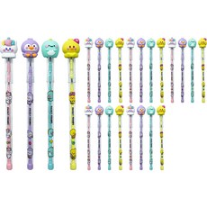 Pinkfoot 卡通公仔筆蓋HB免削鉛筆 4款, 混色, 24支