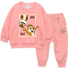 童款迪士尼奇奇蒂蒂印花大學T+長褲套裝