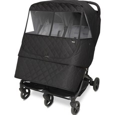 Manito Melange Padding孩童雙人推車保暖鋪棉遮罩, 鑽石黑, 1個
