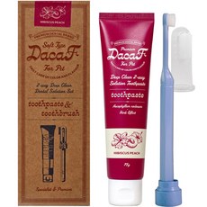 다카프 반려동물 투웨이 딥 클린 덴탈 솔루션 치약 히비스커스 피치 75g + 칫솔 세트, 1세트