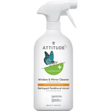 ATTITUDE 艾特優 玻璃與鏡子清潔劑 柑橘香, 1個, 800ml