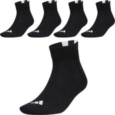 adidas 愛迪達 Golf 三線運動踝襪 5雙 1組 HT5784, 黑色