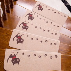 Sionnet 防滑樓梯墊, 5個, 貓咪米色