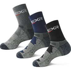 exr V-Zone登山運動氣墊襪 3組, 混色