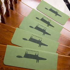 Sionnet 防滑樓梯墊, 5個, 狐狸綠色