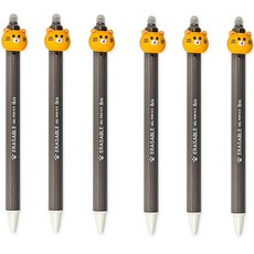 ibis 可擦拭動物好朋友中性筆 0.5mm, 6個, 棕色