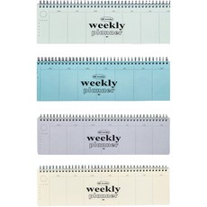 ibis 60週用週計劃本 4色組, 象牙白+粉藍色+綠色+白色, 1組