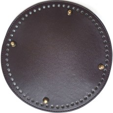 Knitt 高級皮革圓形包底 L, 1個, 深棕色